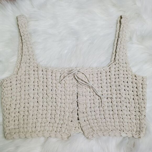 BP Crochet Knit Crop Top S/M - Picture 2 of 9